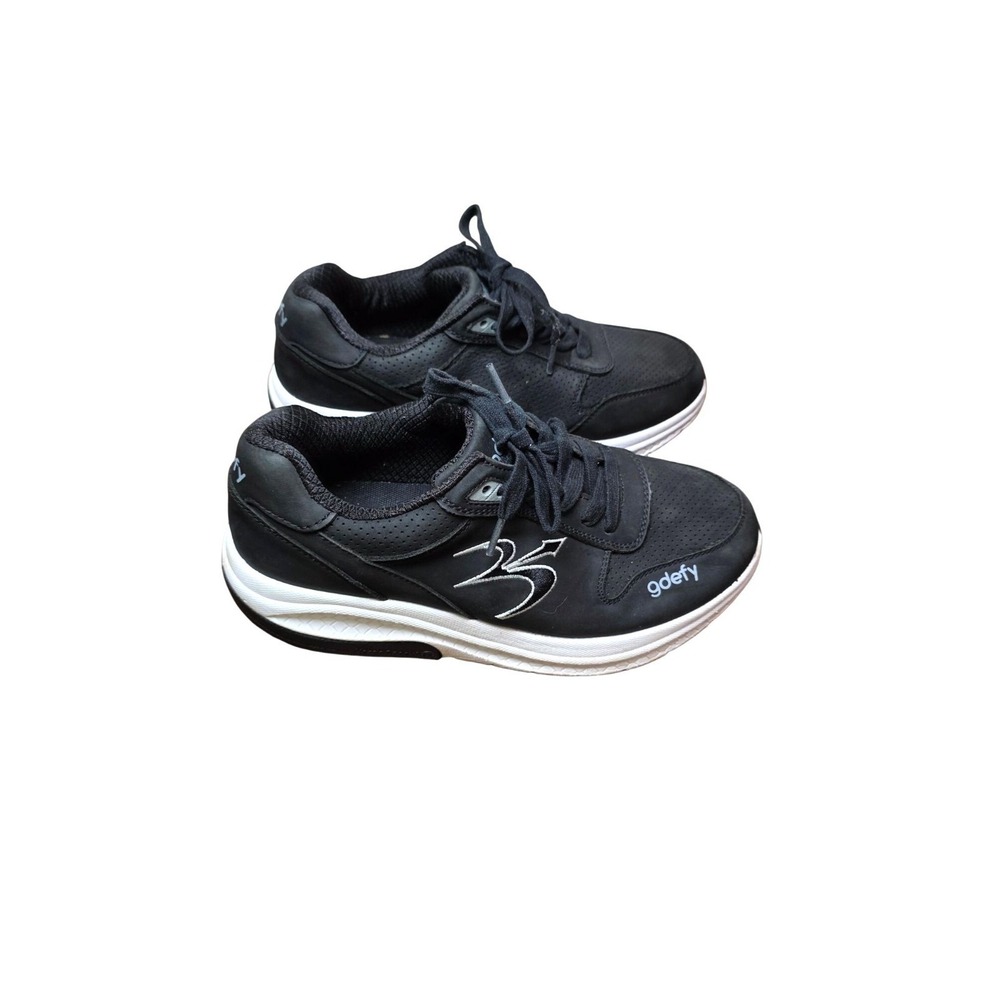 Gravity Defyer Women's Leather Athletic Shoes Black White Size 11Comfort Sneaker
